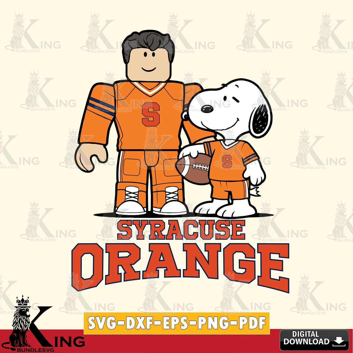 Syracuse Orange Roblox & Snoopy Football SVG file , NCAA Cricut,  File cut , Digital Download , PDF File