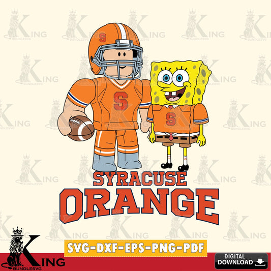 Syracuse Orange Roblox & Spongebob Football SVG file , NCAA Cricut,  File cut , Digital Download , PDF File