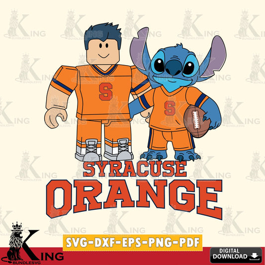 Syracuse Orange Roblox & Stitch Football SVG file , NCAA Cricut,  File cut , Digital Download , PDF File