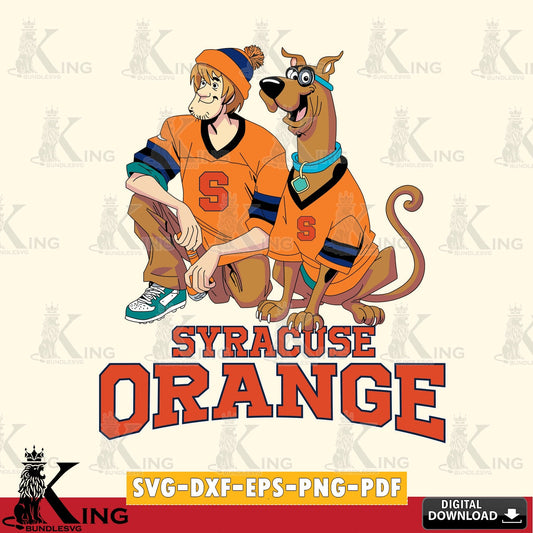 Printable art of Syracuse Orange Shaggy and Scooby Doo football NCAA file cut, digital download for Cricut Maker and paper crafts