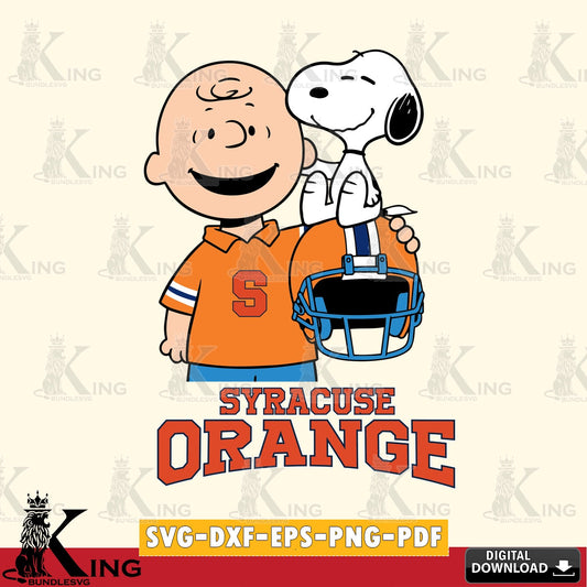 Syracuse Orange Snoopy On Helmet SVG, Cricut, Cut file  , Digital Download , Instant Download, Peanuts svg, NCAA svg, Football svg, Sport svg
