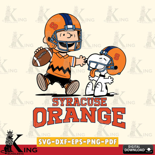 Syracuse Orange Snoopy and Peanut Fun SVG, Cricut, Cut file  , Digital Download , Instant Download, Peanuts svg, NCAA svg, Football svg, Sport svg