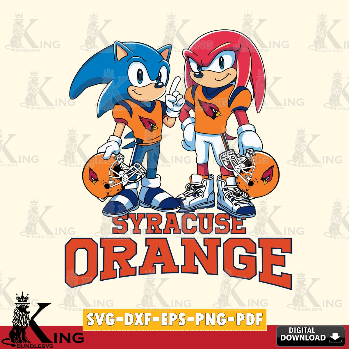 Syracuse Orange Sonic And Knuckles Football SVG file, Vector , Digital Download , PDF File , Instant Download