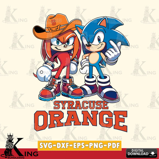 Syracuse Orange Sonic & Knuckles Football Mascot SVG file, Vector , Digital Download , PDF File , Instant Download