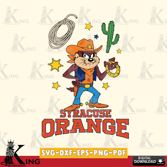 Syracuse Orange Taz Cowboy Western SVG file, Cut file  , Digital Download , Instant Download, Taz svg, NCAA svg