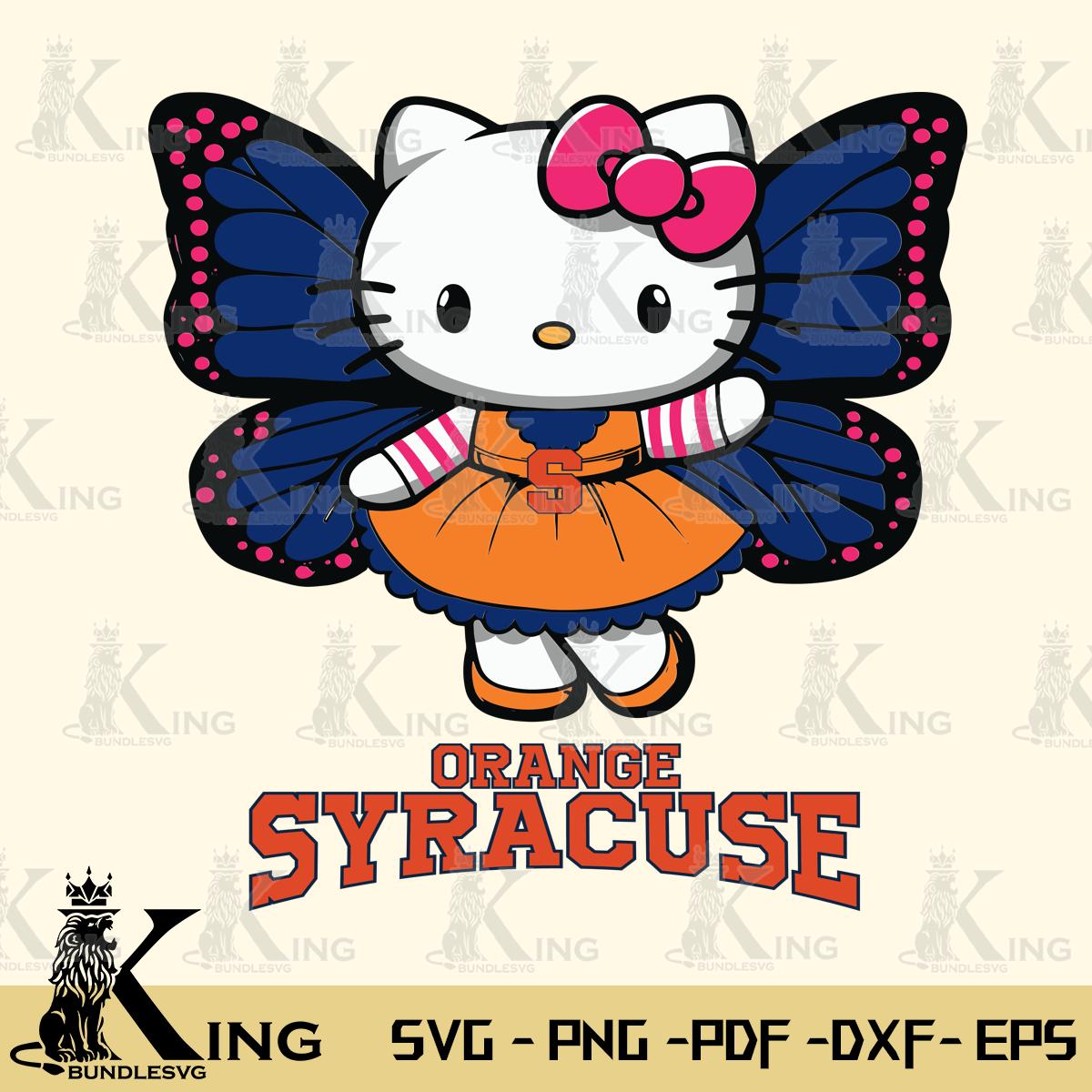 Syracuse Orange Whimsical Kitty Wings Svg Eps Dxf Png File, Digital Download