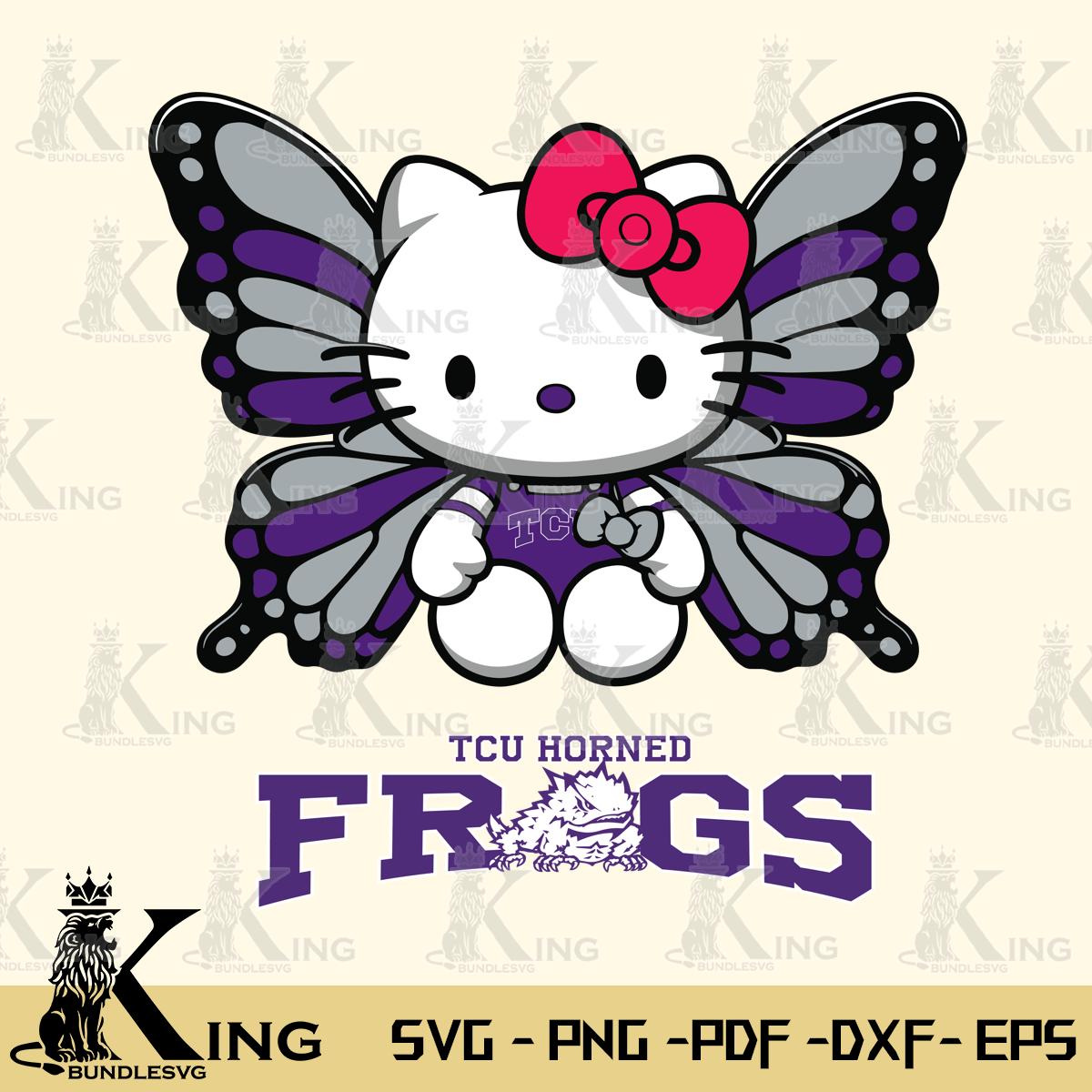 TCU Horned Frogs Butterfly Kitty Delight Svg Eps Dxf Png File, Digital Download