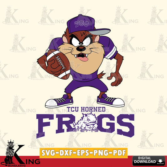 TCU Horned Frogs Đồng phục bóng đá Taz SVG file, Cut file  , Digital Download , Instant Download, Taz svg, NCAA svg