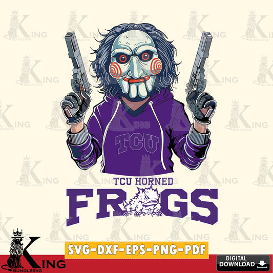 Printable art of TCU Horned Frogs Jigsaw Billy Football, high-quality vector for DIY scrapbooking and home decor