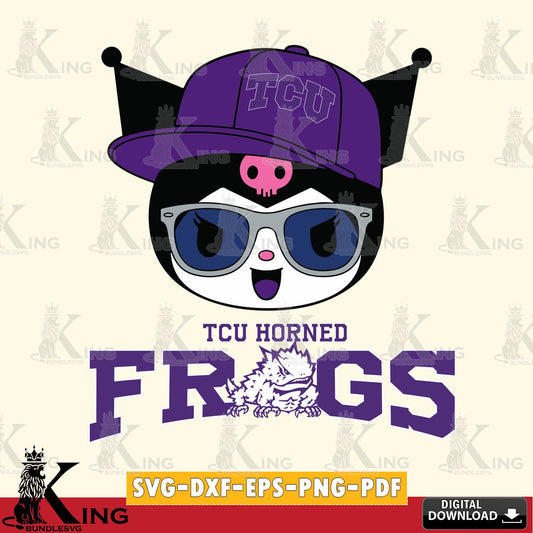 TCU Horned Frogs Kuromi Football Cool SVG file, Cricut, Cut file  , Digital Download , Instant Download, Sanrio svg, Clipart