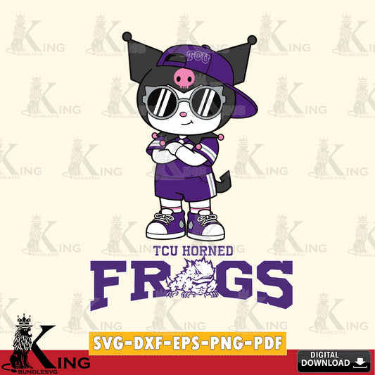 TCU Horned Frogs Kuromi Football Jersey SVG file, Cricut, Cut file  , Digital Download , Instant Download, Sanrio svg, Clipart