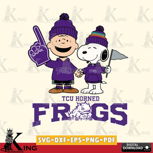 TCU Horned Frogs Peanuts Fan Gear SVG, Cricut, Cut file  , Digital Download , Instant Download, Peanuts svg, NCAA svg, Football svg, Sport svg
