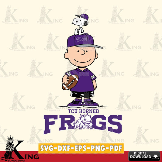 TCU Horned Frogs Peanuts Football Rugby SVG, Cricut, Cut file  , Digital Download , Instant Download, Peanuts svg, NCAA svg, Football svg, Sport svg