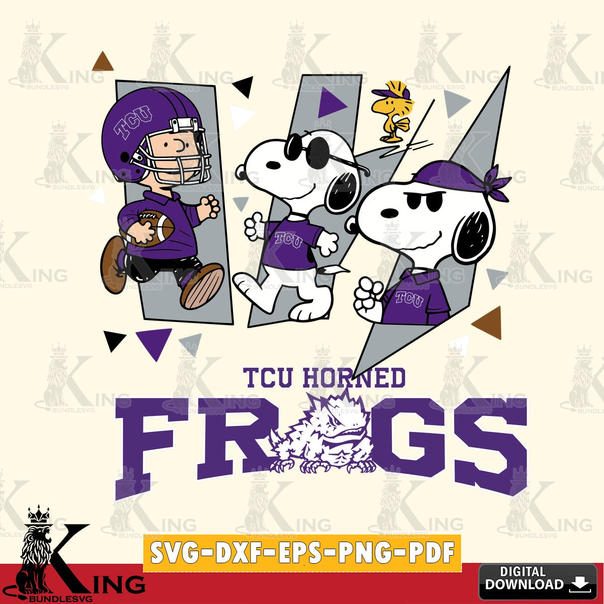 TCU Horned Frogs Peanuts Joe Cool SVG, Cricut, Cut file  , Digital Download , Instant Download, Peanuts svg, NCAA svg, Football svg, Sport svg