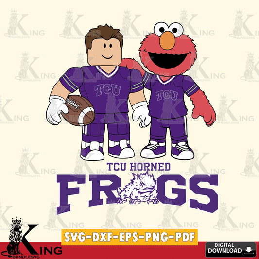 TCU Horned Frogs Roblox & Elmo Football SVG file , NCAA Cricut,  File cut , Digital Download , PDF File