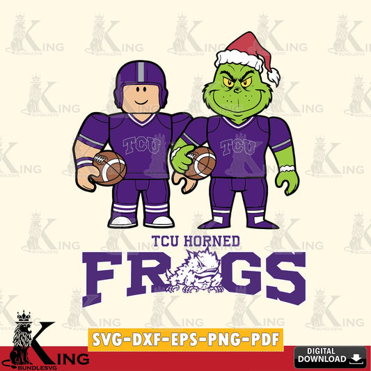 TCU Horned Frogs Roblox & Grinch Football SVG file , NCAA Cricut,  File cut , Digital Download , PDF File
