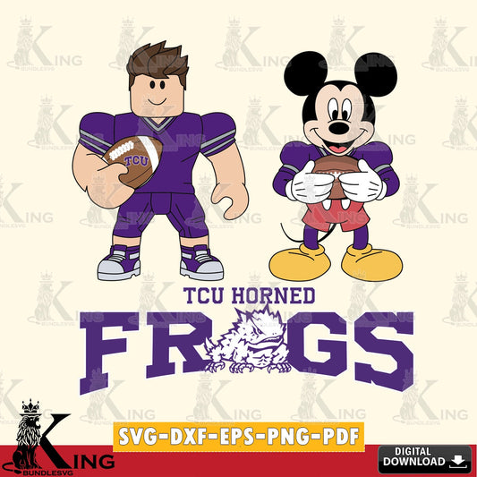 TCU Horned Frogs Roblox & Mickey Football SVG file , NCAA Cricut,  File cut , Digital Download , PDF File