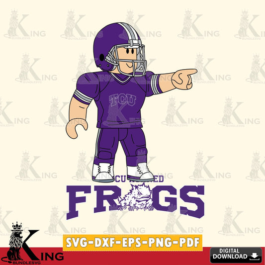 TCU Horned Frogs Roblox Player Football SVG file , NCAA Cricut,  File cut , Digital Download , PDF File