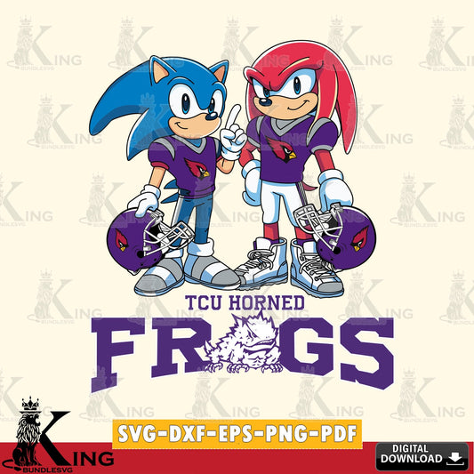 TCU Horned Frogs Sonic And Knuckles Football SVG file, Vector , Digital Download , PDF File , Instant Download