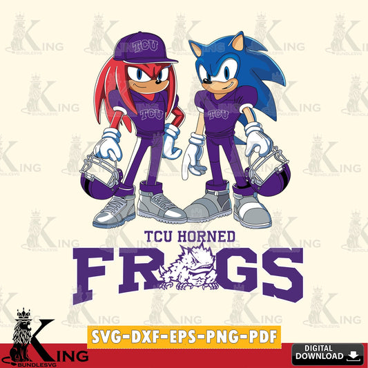 TCU Horned Frogs Sonic And Knuckles Player Football SVG file, Vector , Digital Download , PDF File , Instant Download