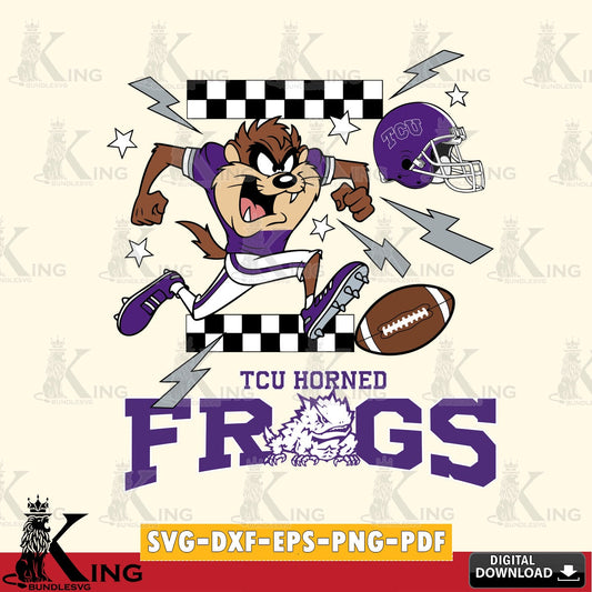 TCU Horned Frogs Taz Football Lightning SVG file, Cut file  , Digital Download , Instant Download, Taz svg, NCAA svg