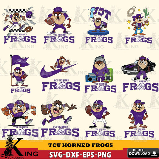 TCU Horned Frogs Taz Football NCAA Bundle SVG file, Cut file  , Digital Download , Instant Download, Taz svg, NCAA svg
