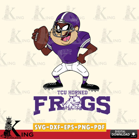 TCU Horned Frogs Taz Football Player SVG file, Cut file  , Digital Download , Instant Download, Taz svg, NCAA svg