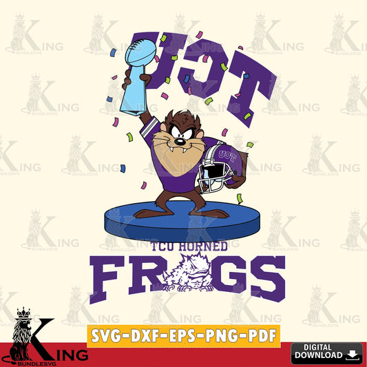 TCU Horned Frogs Taz Trophy Podium SVG file, Cut file  , Digital Download , Instant Download, Taz svg, NCAA svg