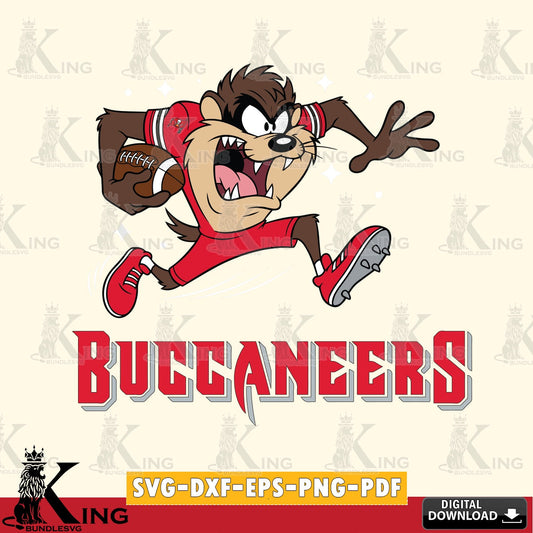 Tampa Bay Buccaneers Angry Taz Football Cut file  , Digital Download , Instant Download, Looney Tunes svg, Football svg