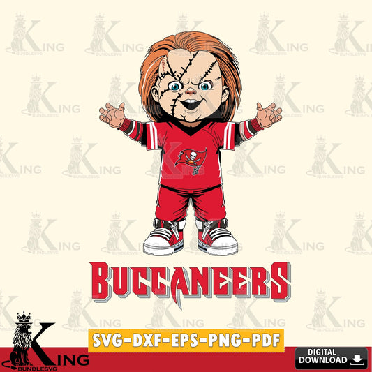 Digital download featuring a Tampa Bay Buccaneers Chucky Football cut file ideal for vinyl projects and T-shirt printing.