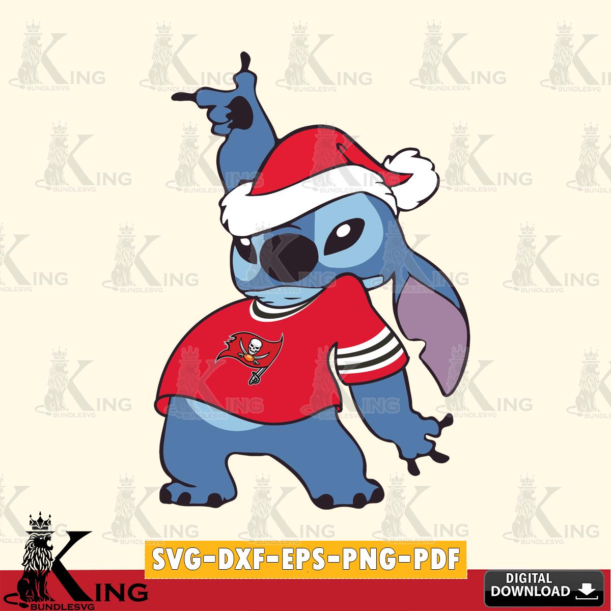 Tampa Bay Buccaneers Disney Lilo & Stitch Christmas SVG, NFL for Cricut, Silhouette, Digital Download , file cut