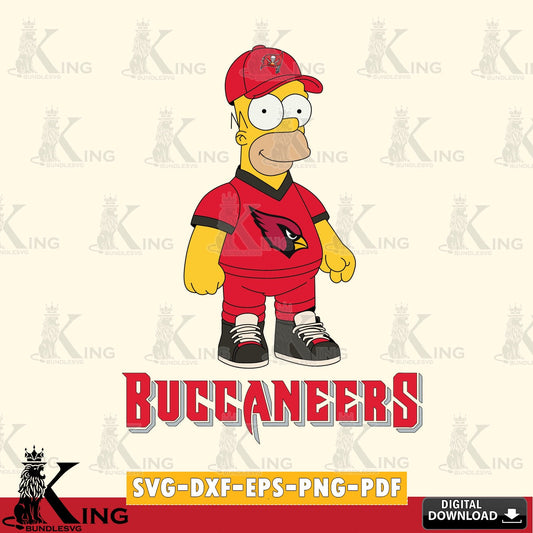 Detailed illustration of Tampa Bay Buccaneers Homer Simpson football, digital clipart compatible with laser engraving and cutting