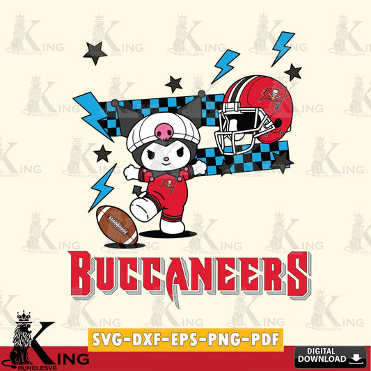 Tampa Bay Buccaneers Kuromi Game Day SVG file, Cricut, Cut file  , Digital Download , Instant Download, Sanrio svg, Clipart
