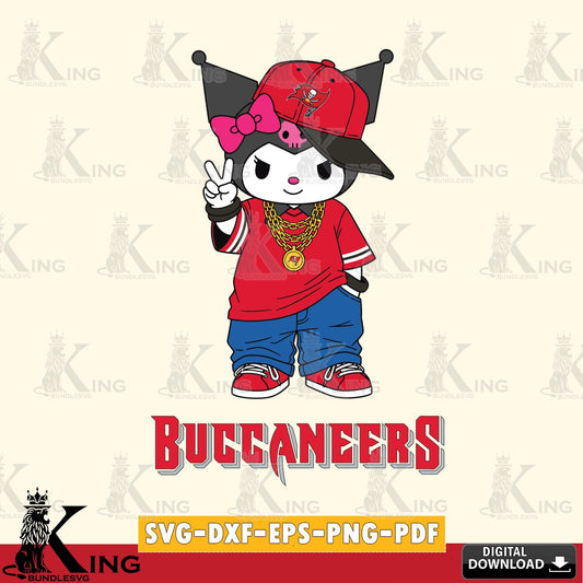 Tampa Bay Buccaneers Kuromi Streetwear Style SVG file, Cricut, Cut file  , Digital Download , Instant Download, Sanrio svg, Clipart