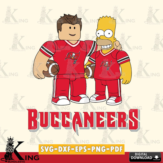 Tampa Bay Buccaneers Roblox & Homer Simpson Football SVG file , Cricut, NFL  File cut , Digital Download , PDF File