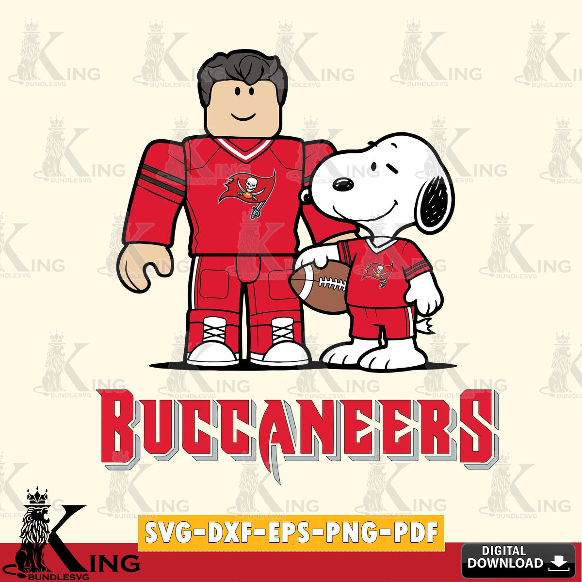 Tampa Bay Buccaneers Roblox & Snoopy Football SVG file , Cricut, NFL  File cut , Digital Download , PDF File