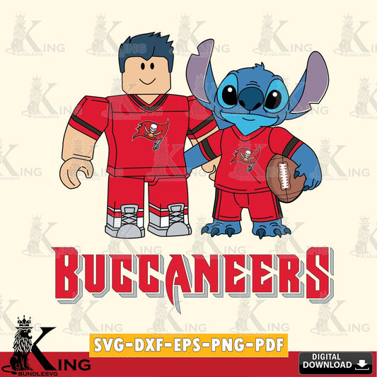 Tampa Bay Buccaneers Roblox & Stitch Football SVG file , Cricut, NFL  File cut , Digital Download , PDF File
