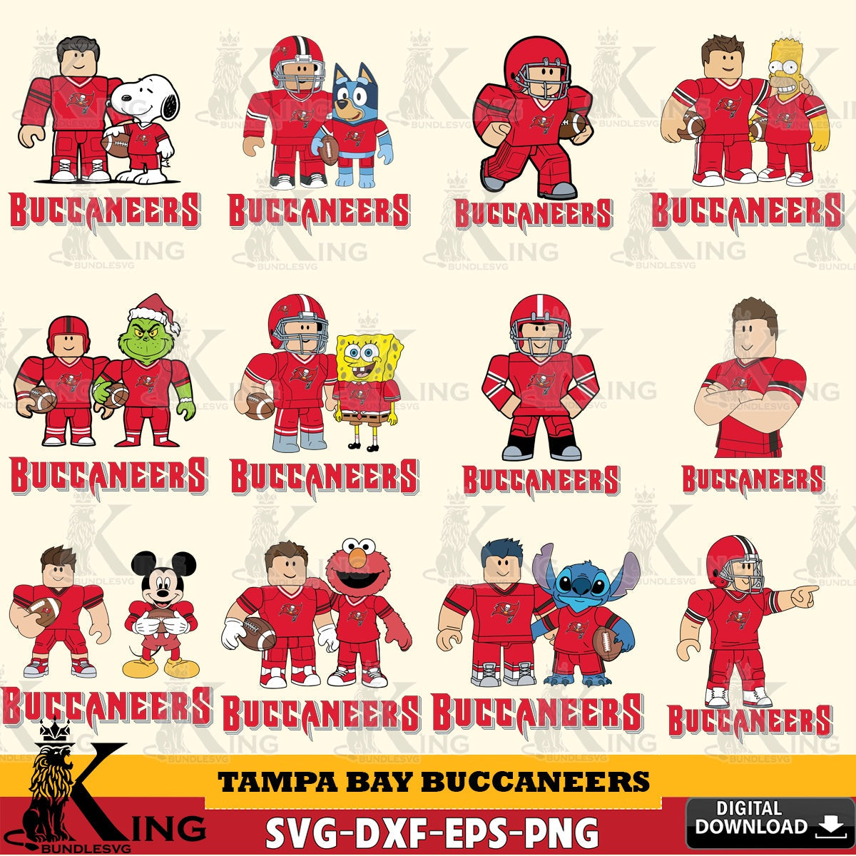 Tampa Bay Buccaneers Roblox With Friends football NFL Bundle SVG file , Cricut, NFL  File cut , Digital Download , PDF File