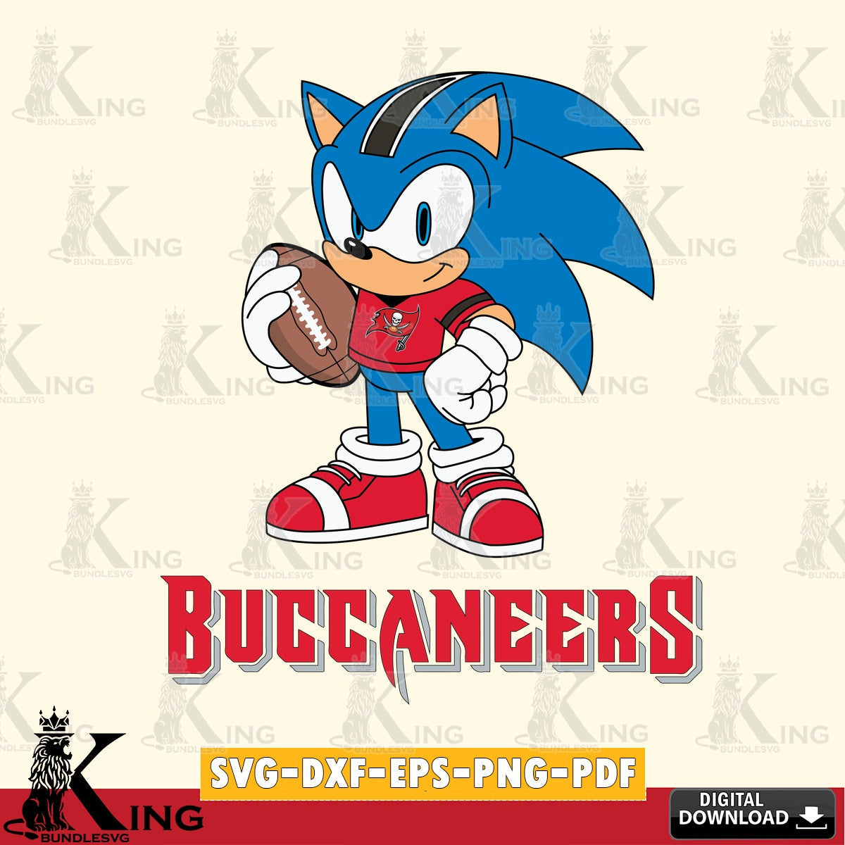 Tampa Bay Buccaneers Sonic Game Day Ready SVG file, Vector , Digital Download , PDF File , Instant Download