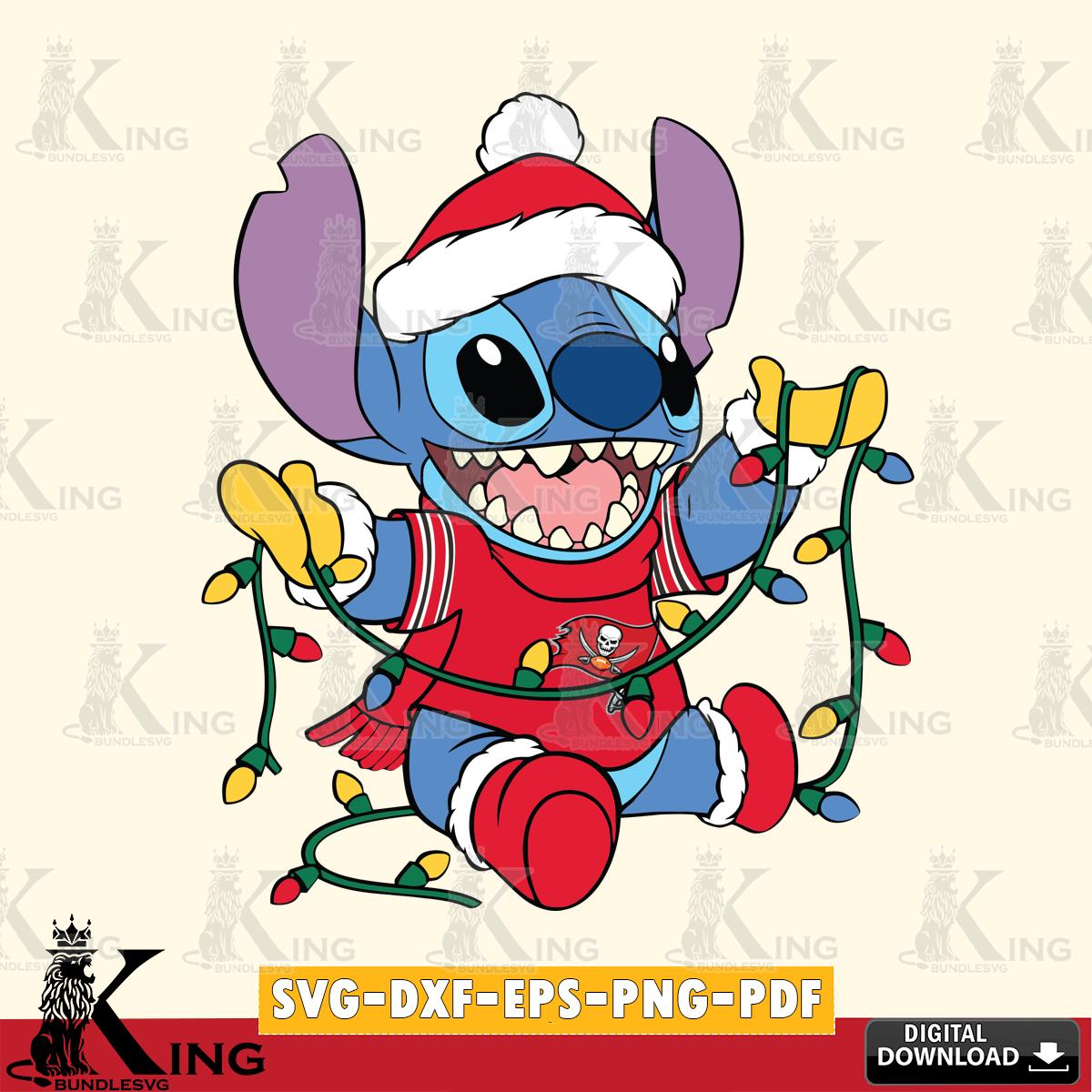 Tampa Bay Buccaneers Stitch Christmas Lights SVG, NFL for Cricut, Silhouette, Digital Download , file cut