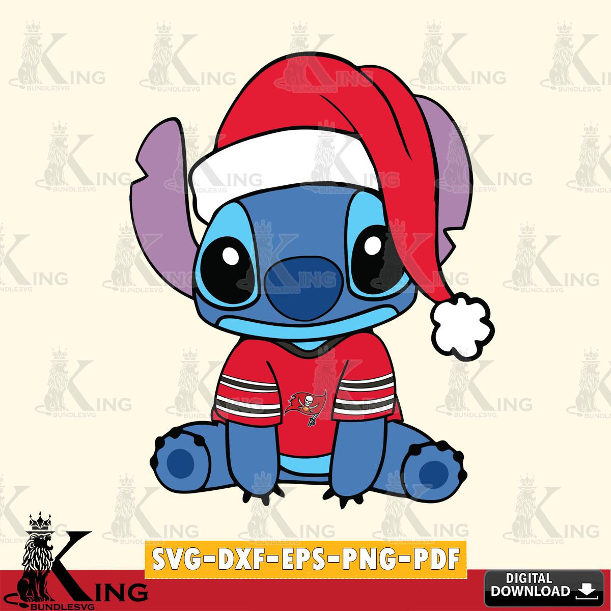 Tampa Bay Buccaneers Stitch Merry Christmas SVG, NFL for Cricut, Silhouette, Digital Download , file cut