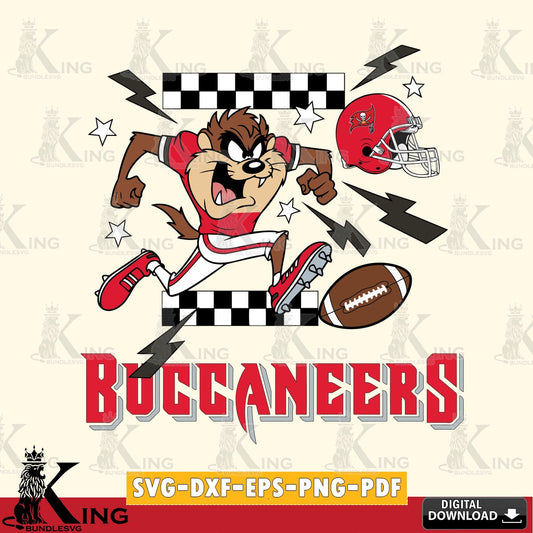Tampa Bay Buccaneers Taz Football Lightning Cut file  , Digital Download , Instant Download, Looney Tunes svg, Football svg