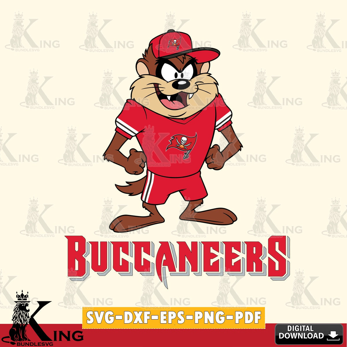 Tampa Bay Buccaneers Taz Standing Pose Cut file  , Digital Download , Instant Download, Looney Tunes svg, Football svg