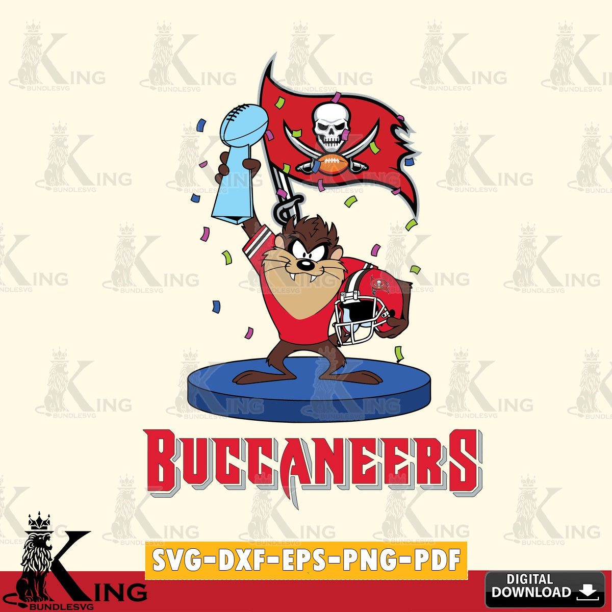 Tampa Bay Buccaneers Taz Trophy Podium Cut file  , Digital Download , Instant Download, Looney Tunes svg, Football svg
