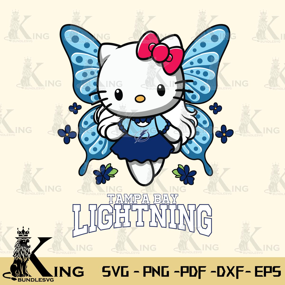 Tampa Bay Lightning Butterfly Kitty Charm Svg Eps Dxf Png File, Digital Download