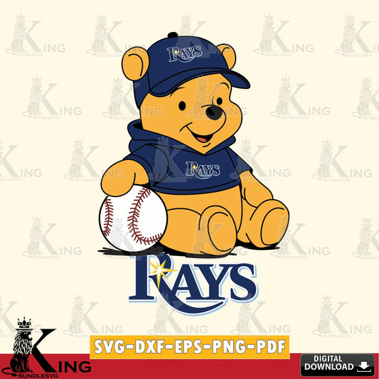 High-quality graphic of Tampa Bay Rays baseball star Teddy, printable vector design for sublimation and crafts