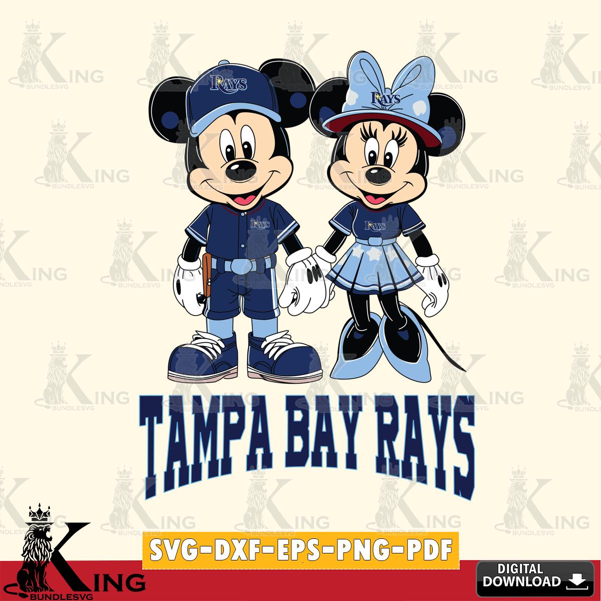 Tampa Bay Rays Mickey Minnie Baseball SVG File, MLB for Cricut, Silhouette, Digital Download , file cut
