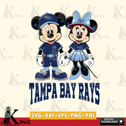 Tampa Bay Rays Mickey Minnie Baseball SVG File, MLB for Cricut, Silhouette, Digital Download , file cut