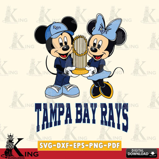 Tampa Bay Rays Mickey Minnie Mouse Champions SVG File, MLB for Cricut, Silhouette, Digital Download , file cut