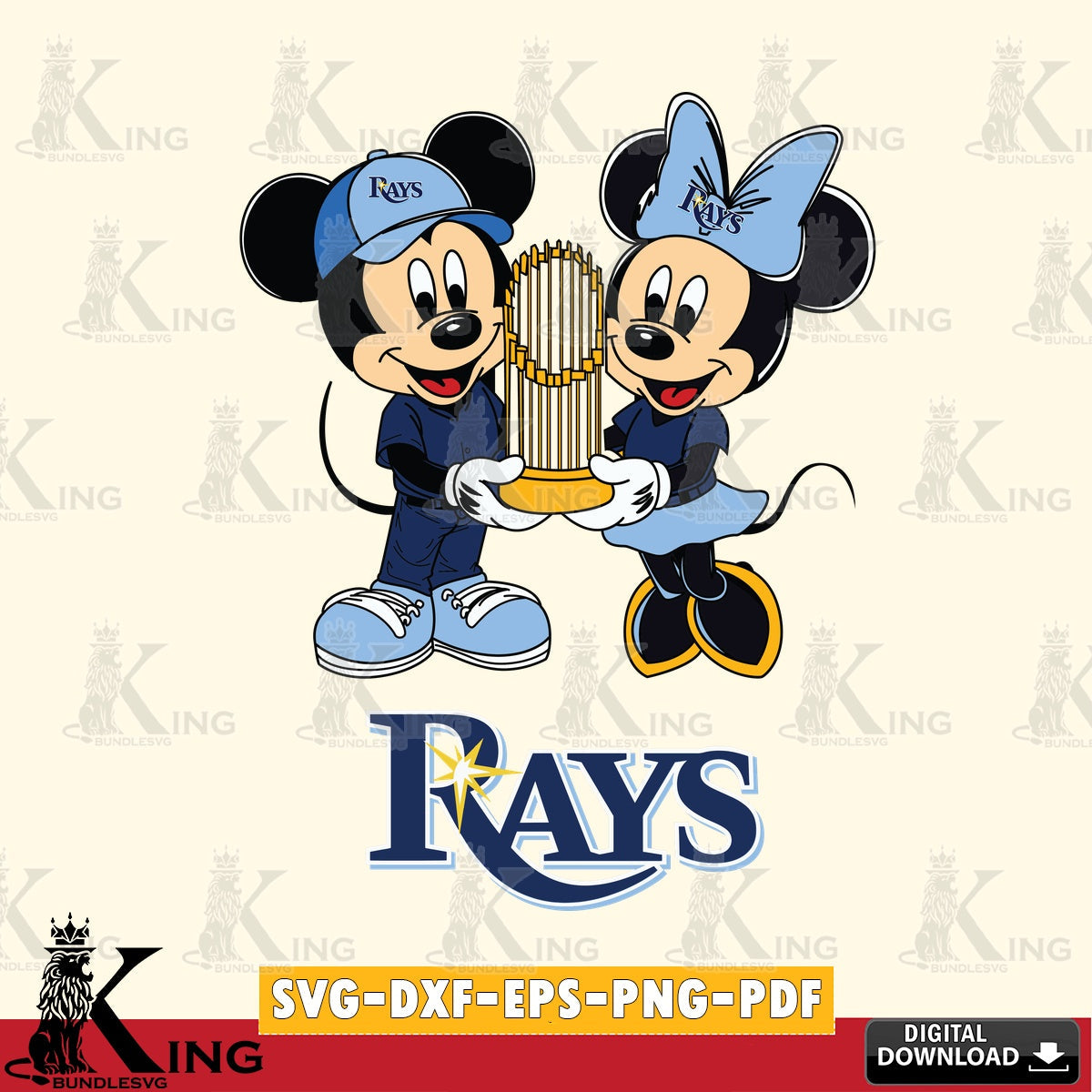 Tampa Bay Rays Mickey Minnie Mouse Champions SVG file , For Cricut,  File cut , Digital Download , PDF File, Cut Files